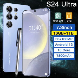 A16 Pro MAX 5G Android 14 Phone Global Version Facial Recognition 22GB + 2TB 7.3inch Screen Battery 8000mAh Cheap Phones