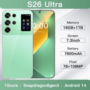 Latest Mobile Phones Unlocked Android 14 Smartphone 8GB+256GB